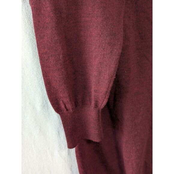 Peter Millar V-Neck Merino Wool Sweater Maroon Men's Size Medium - Picture 7 of 10